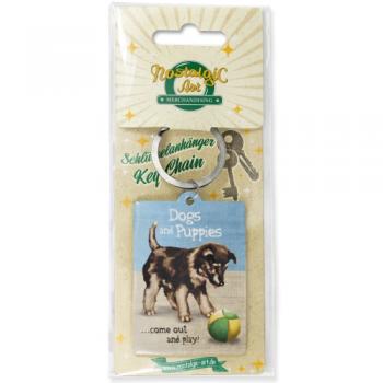 Schlüsselanhänger "Dogs and Puppies" aus rostfreiem Edelstahl